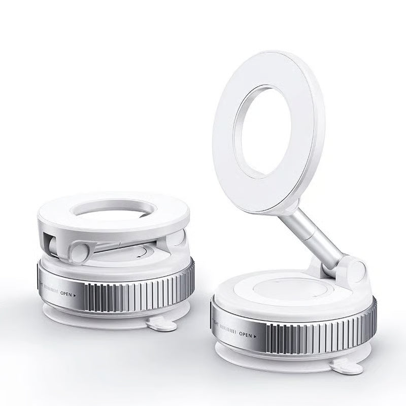 360° Vacuum Magnetic Phone Holder — dual suction and magnetic grip for any smooth surface