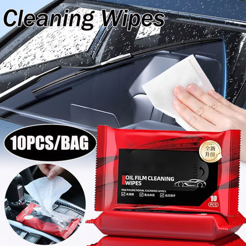 Automotive Oil Film Cleaning Wet Wipes | Windshield Glass Cleaner & Coating