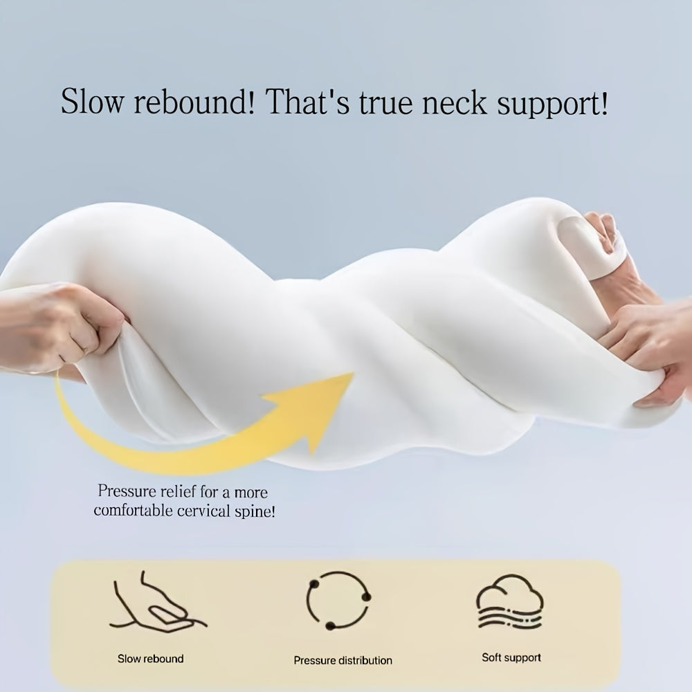 1pc Polyurethane Foam Slow Rebound Pillow, Pillow Core, Double Cervical Pillow, Single Rectangular Home Use Ultra-soft Sponge Pillow Core.