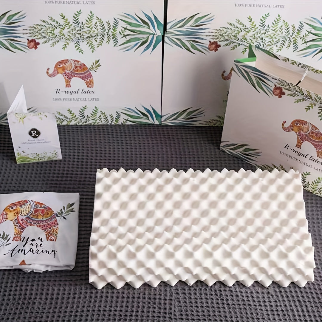 Cervical Pillow for Adults | High-Quality Thai Latex Core | Supports Ergonomics | Essential for Neck Care Enthusiasts