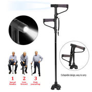 LED Foldable Walking Stick Aluminum Alloy, Anti-Slip, Adjustable Height