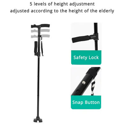 LED Foldable Walking Stick Aluminum Alloy, Anti-Slip, Adjustable Height