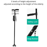 LED Foldable Walking Stick Aluminum Alloy, Anti-Slip, Adjustable Height