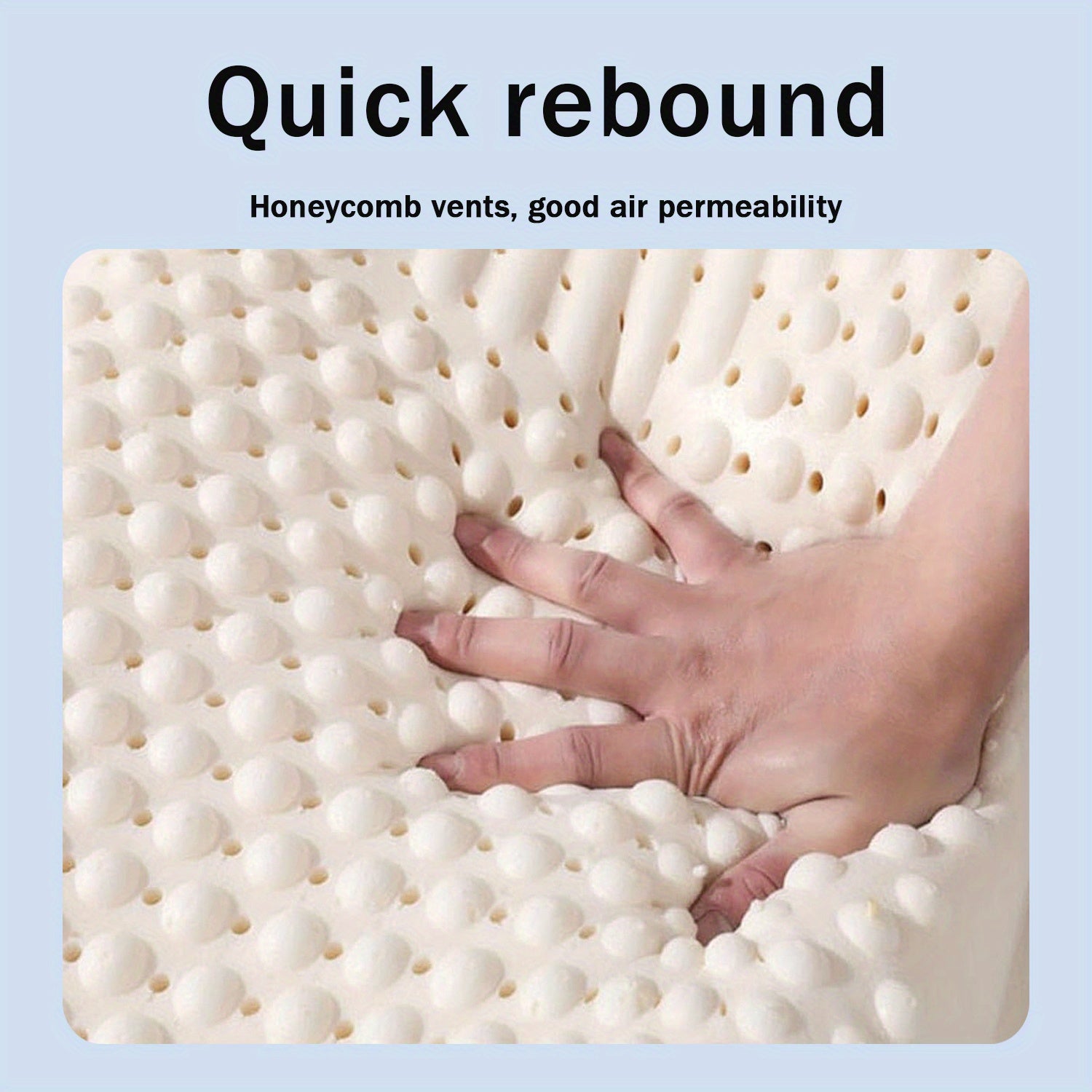 1pc High-Quality Latex Massage Bead Pillow, Natural Latex Pillow, Ergonomic Design, Provides Neck Stability Support, Sleep-Friendly, Suitable for Adults Back and Side Sleepers, with Removable Pillowcase, Perfect Gift, Luxury Bedding