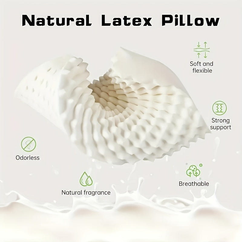 Cervical Pillow for Adults | High-Quality Thai Latex Core | Supports Ergonomics | Essential for Neck Care Enthusiasts