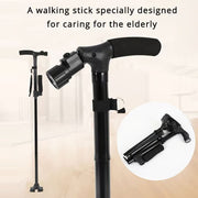 LED Foldable Walking Stick Aluminum Alloy, Anti-Slip, Adjustable Height