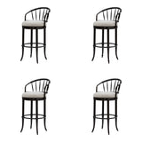 Luther - Commercial Grade Steel Frame Fabric Upholstered Swivel Bar Height Barstool