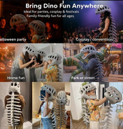 Dinosaur Skeleton Costume Full Body Dino Suit Features: for Halloween, Cosplay & Parties
