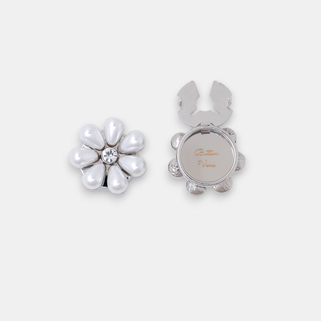 Maya Button Cover Set – Seven-Pearl Botanical Bloom for Everyday Elegance