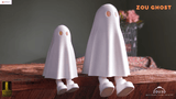 3D Printed Ghost with Feet – Cute Halloween Garden Ornament
