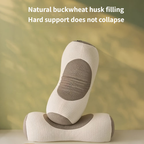 1pc Buckwheat Cervical Pillow | Sleep Cervical Pillow, Neck-support Cylindrical Special Cervical Pillow, Reliable Sofa Back Pillow, Leg Pillow, Bed Sleep Pillow, Suitable For Office Nap Pillow, Home Sleep Pillow, Buckwheat Composition