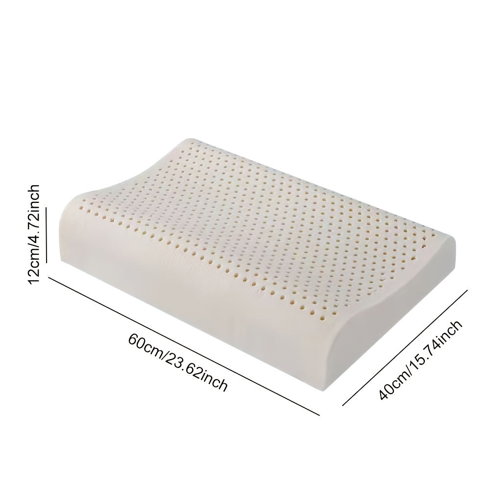 1pc Natural Latex Pillow, Soft And Breathable, Elevated And Thickened, Designed to Fit The Shoulders And Neck for Better Sleep, Suitable for Home Use in The Bedroom
