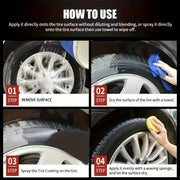 Car Tire & Trim Renewal Paste | Instant Black Shine & UV Protection