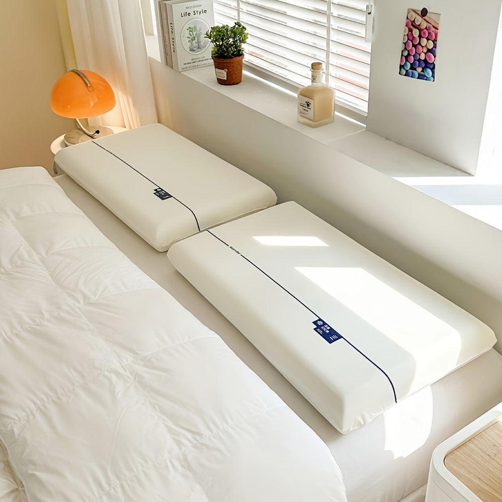 1pc Polyurethane Foam Slow Rebound Pillow, Pillow Core, Double Cervical Pillow, Single Rectangular Home Use Ultra-soft Sponge Pillow Core.