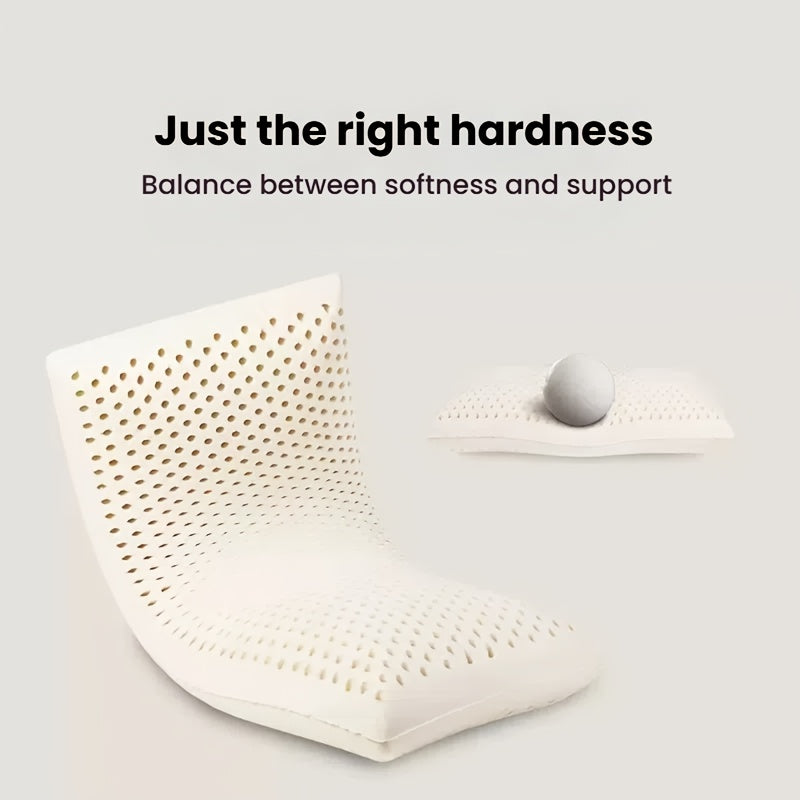 A Natural Latex Pillow with a Soft And Highly Elastic Design, Measuring 23.62*15.75inch, Helps Pressure And Provides Support. It Comes with Removable And Washable Inner And Outer Pillowcases