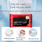 Automotive Oil Film Cleaning Wet Wipes | Windshield Glass Cleaner & Coating